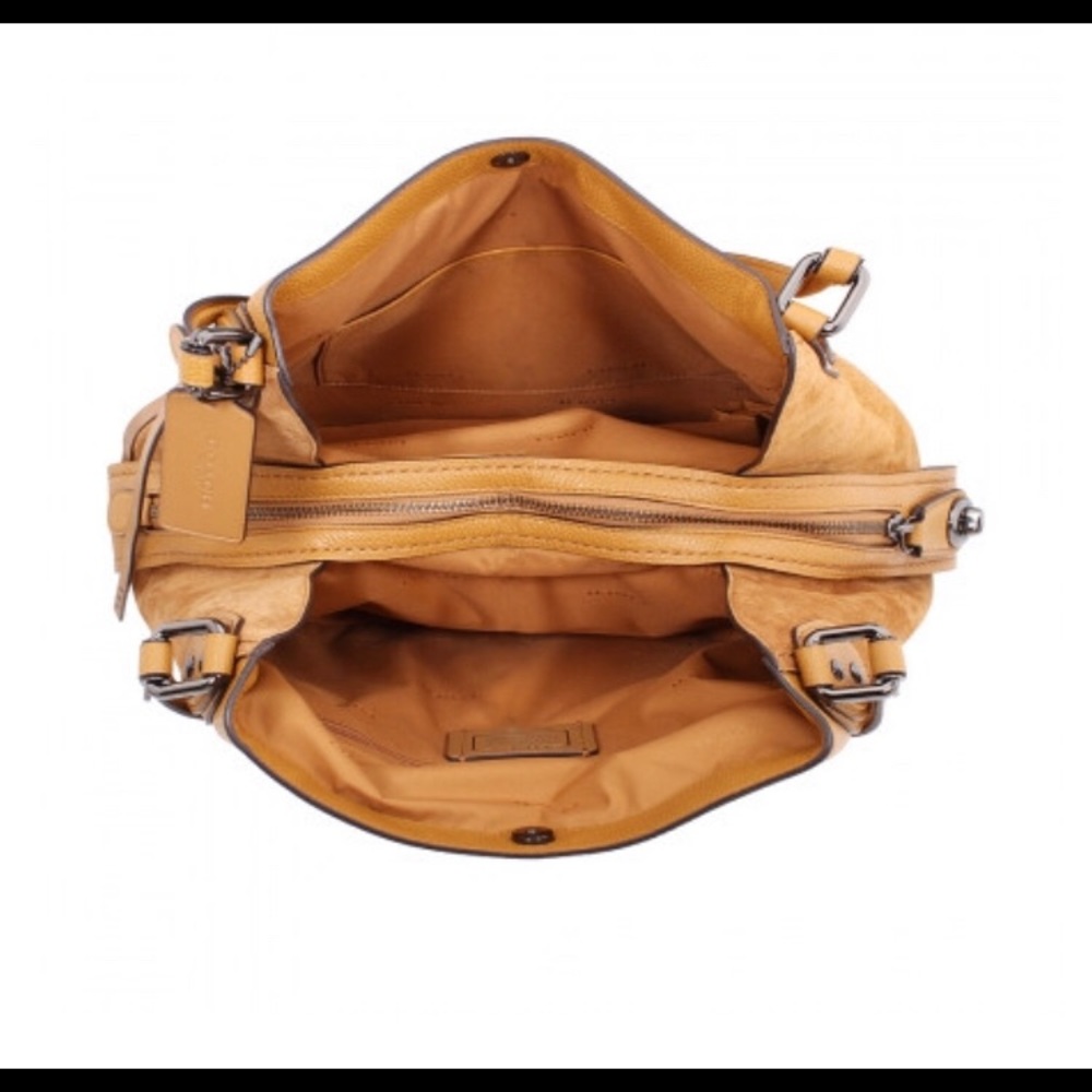 Coach Edie Medium Leather & Suede Shoulder Bag - Picture 4 of 8